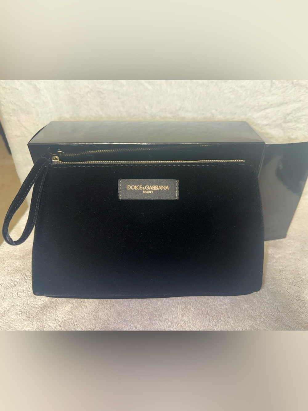 Dolce & Gabbana Black Velvet Wristlet Clutch Bag